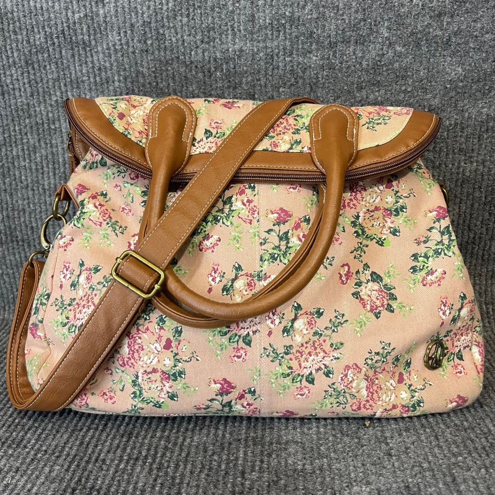 Y2K Mary Kate & Ashley Olsenboye Floral Satchel Crossbody Bag Pink Cottage Boho
